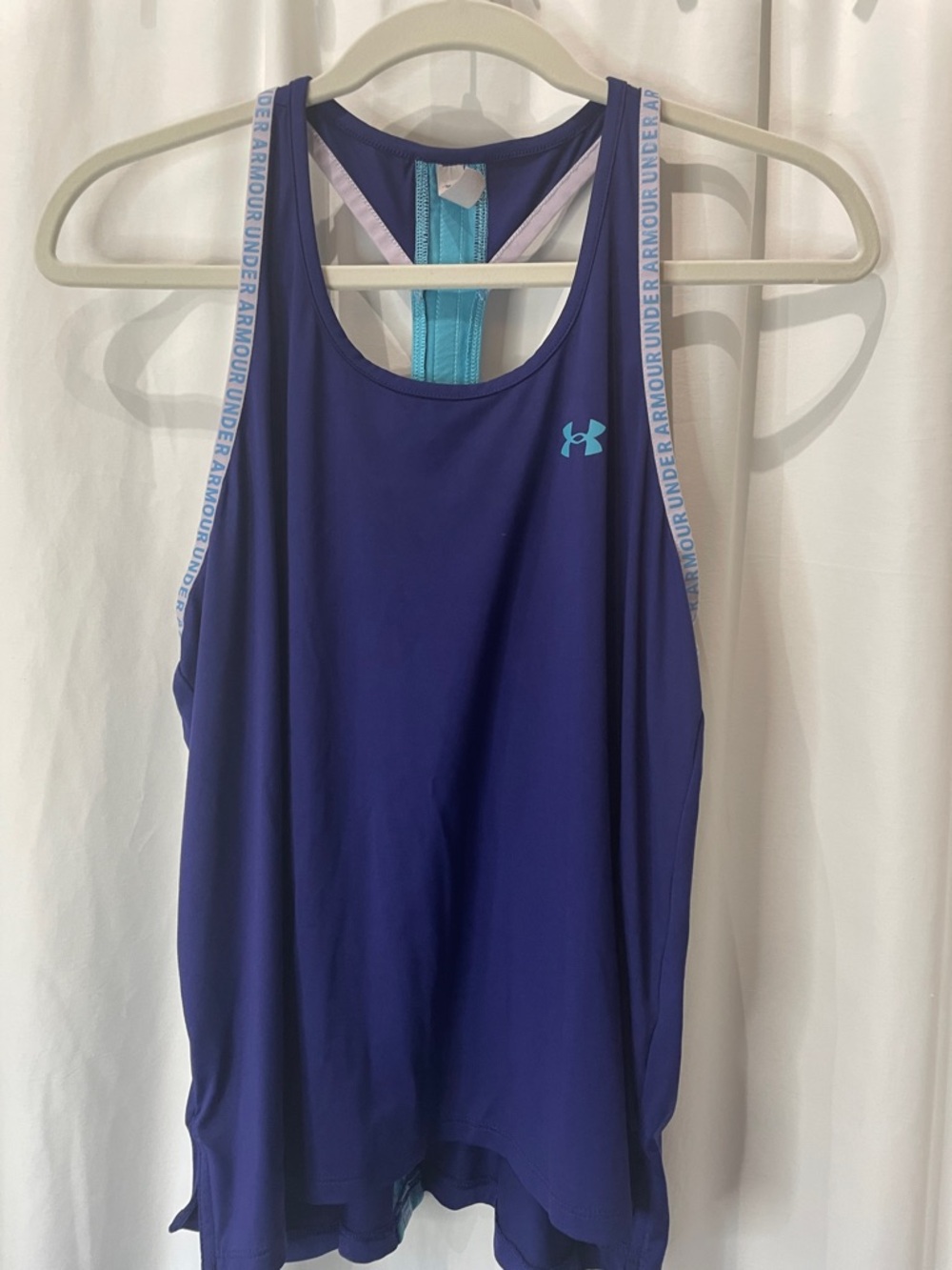 Under Armour Purple Racerback Tank with Turquoise Logo